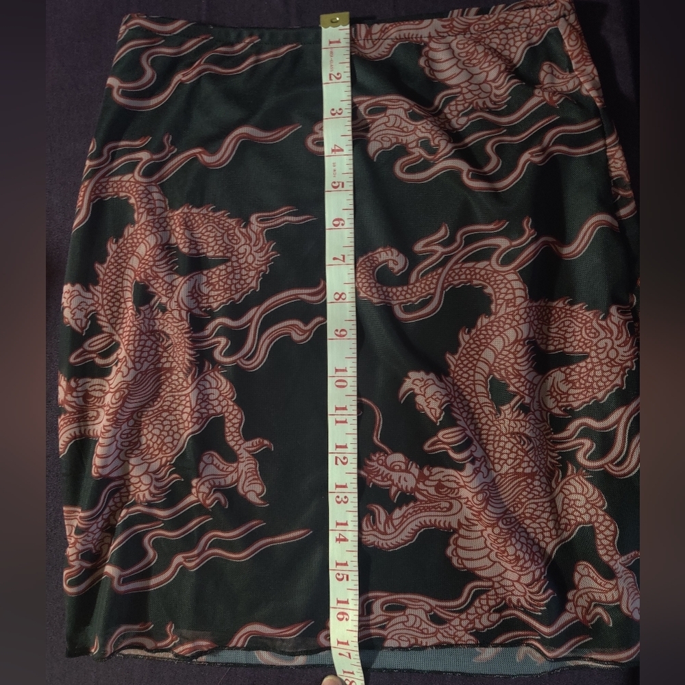 🐉 Shein Black and Red Dragon print mini skirt 🐉 (S) (2/$15) - Picture 6 of 8